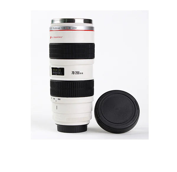 Insulated Camera Lens Mug and Water Bottle