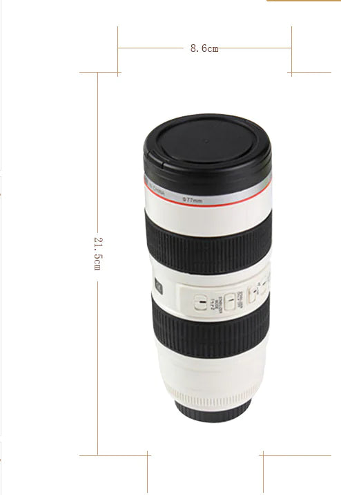 Insulated Camera Lens Mug and Water Bottle