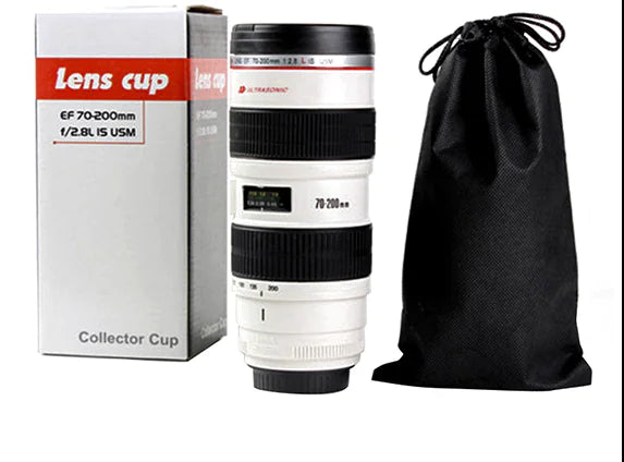 Insulated Camera Lens Mug and Water Bottle